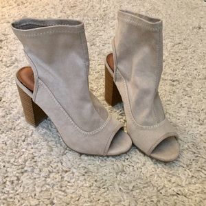 Rampage Block Heel Open Toe Booties